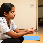 **A clinical psychologist empathetically listening to a patient in a therapy session. Focus on conveying trust, understanding, and a supportive environment. Warm lighting and a comfortable setting.** (This captures the "संवाद कौशल का महत्व" and "सहानुभूति और करुणा" aspects)