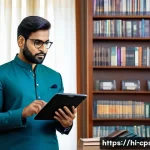 Home 21 임상심리사로 경력을 시작하는 신입 가이드 - A professional clinical psychologist in an Indian academic setting, wearing smart formal attire with...