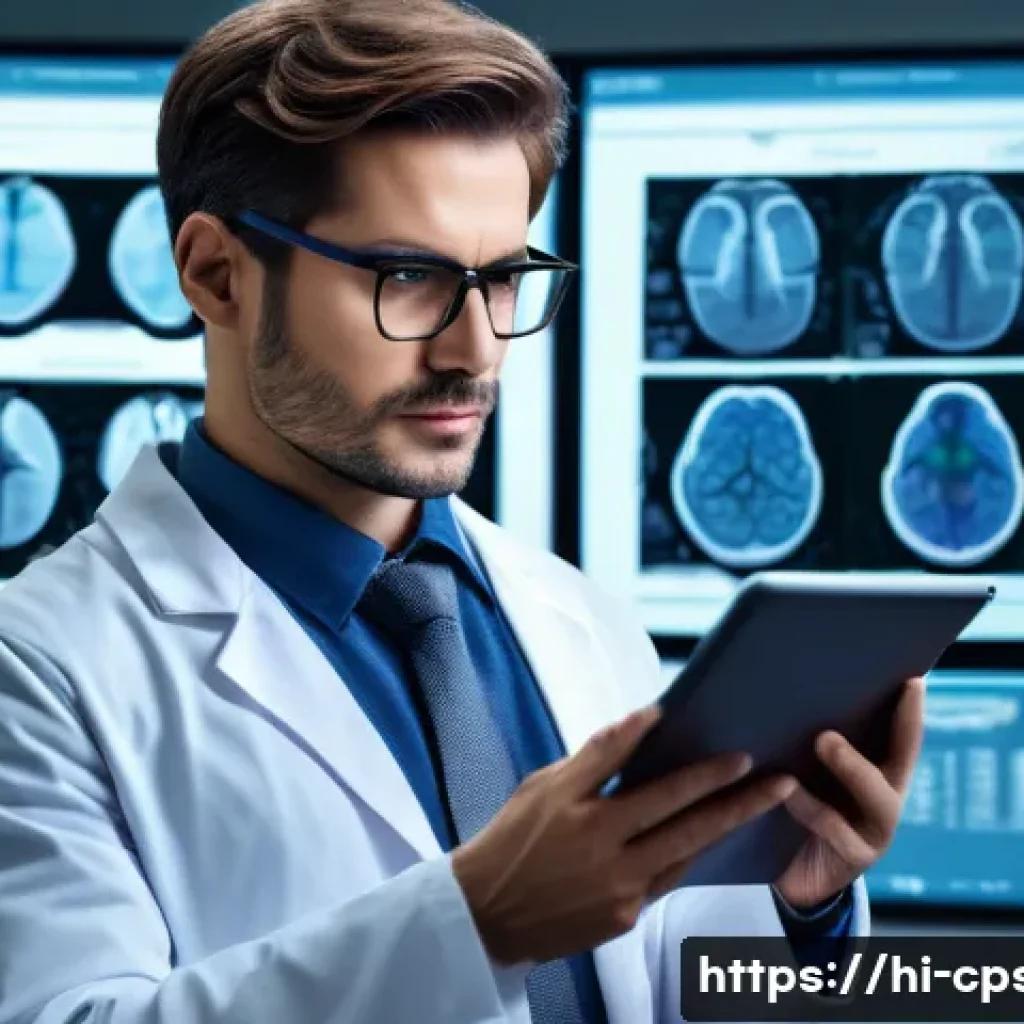 임상심리사와 상담심리사의 차이 - A professional clinical psychologist in a modern hospital setting, wearing smart business attire and...