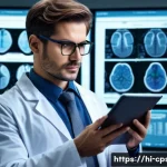 Home 18 임상심리사와 상담심리사의 차이 - A professional clinical psychologist in a modern hospital setting, wearing smart business attire and...
